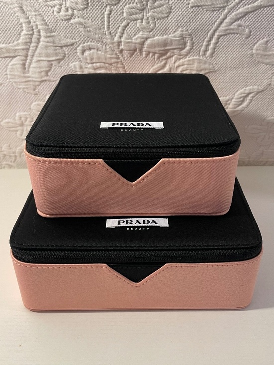 Prada Handbags - Prada Beauty Black & Pink Vanity Makeup Cases Set of 2